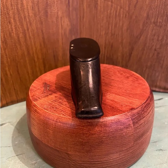 Vintage tobacco snuffer wood shoe Victorian lacquered collectible tobacciana - Picture 4 of 10